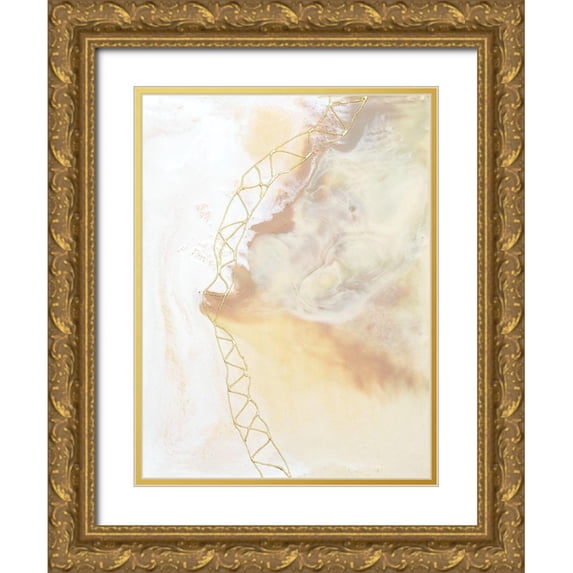 Goldberger, Jennifer 19x24 Gold Ornate Wood Framed with Double Matting Museum Art Print Titled - Blush Matrix I