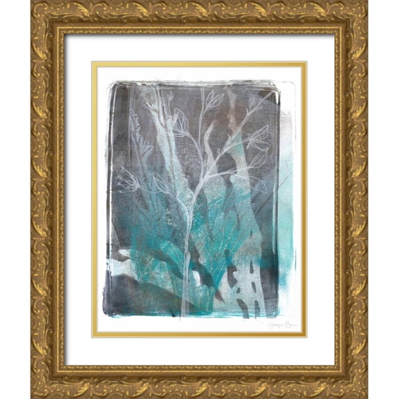 Goldberger, Jennifer 19x24 Gold Ornate Wood Framed with Double Matting Museum Art Print Titled - Ombre Wildflowers IV