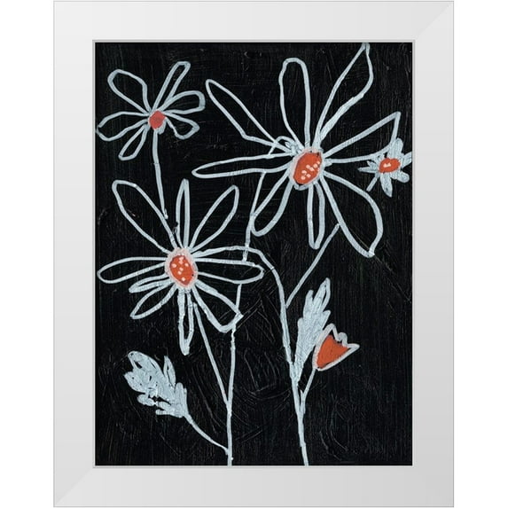 Goldberger, Jennifer 19x24 White Modern Wood Framed Museum Art Print Titled - Flower Doodle II