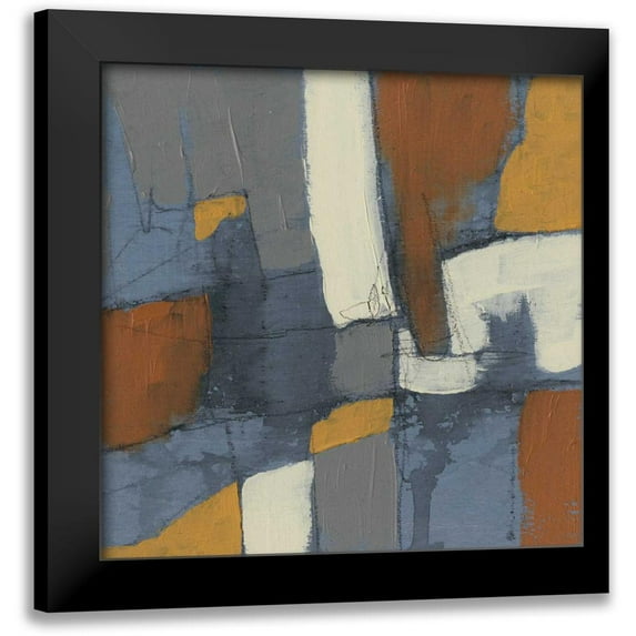 Goldberger, Jennifer 20x20 Black Modern Framed Museum Art Print Titled - Earth and Navy I