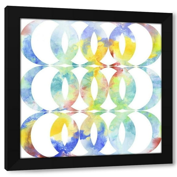 Jennifer Goldberger 20x20 Black Modern Wood Framed Wall Art Titled - Metric Watercolors I