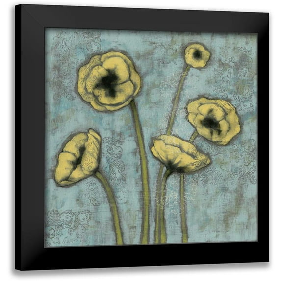 Goldberger, Jennifer 20x20 Black Modern Framed Museum Art Print Titled - Sun Poppies I