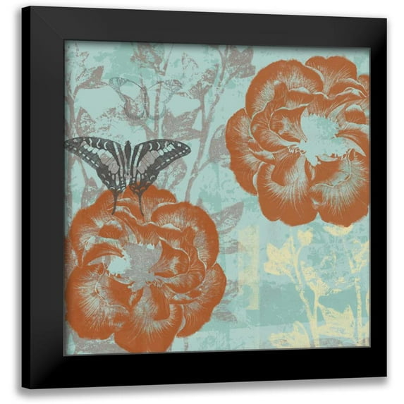 Goldberger, Jennifer 20x20 Black Modern Framed Museum Art Print Titled - Teal Garden I