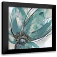 thumbnail image 1 of Goldberger, Jennifer 20x20 Black Modern Framed Museum Art Print Titled - Teal Petals I, 1 of 5