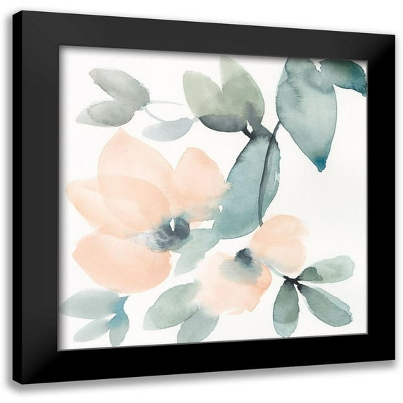 Goldberger, Jennifer 20x20 Black Modern Framed Museum Art Print Titled - Water and Petals V