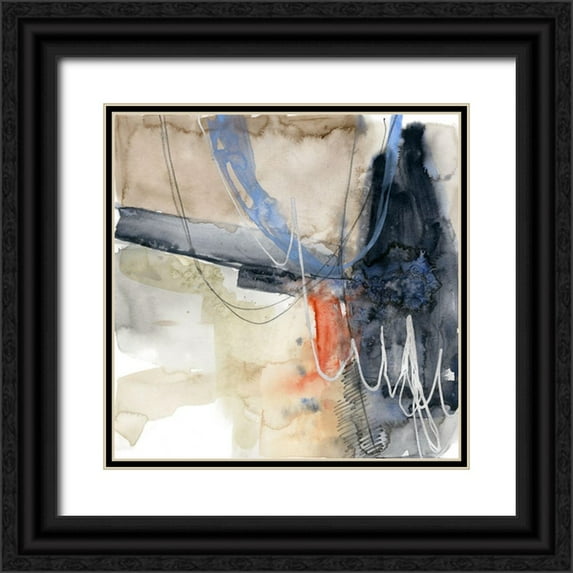 Goldberger, Jennifer 20x20 Black Ornate Wood Framed with Double Matting Museum Art Print Titled - Abstract Coordinates I