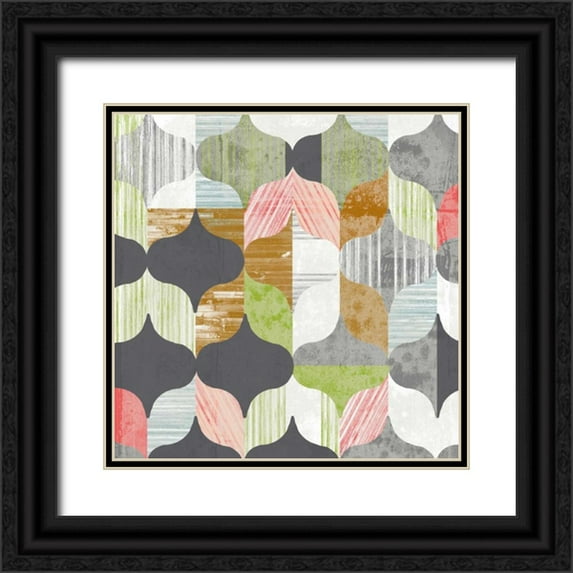 Goldberger, Jennifer 20x20 Black Ornate Wood Framed with Double Matting Museum Art Print Titled - Arabesque Shapes I