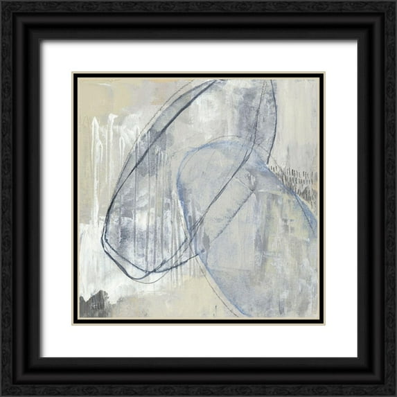 Goldberger, Jennifer 20x20 Black Ornate Wood Framed with Double Matting Museum Art Print Titled - Cool Neutral Loops I
