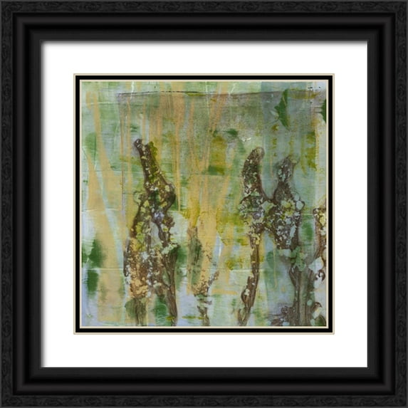 Goldberger, Jennifer 20x20 Black Ornate Wood Framed with Double Matting Museum Art Print Titled - Flower Field I