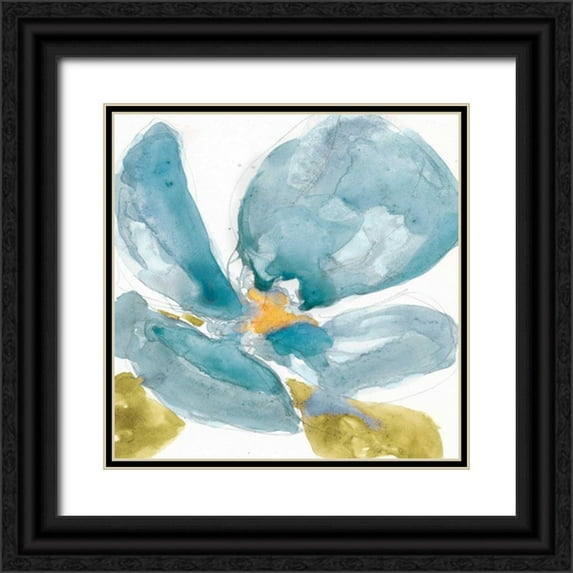 Goldberger, Jennifer 20x20 Black Ornate Wood Framed with Double Matting Museum Art Print Titled - Flower Splash II