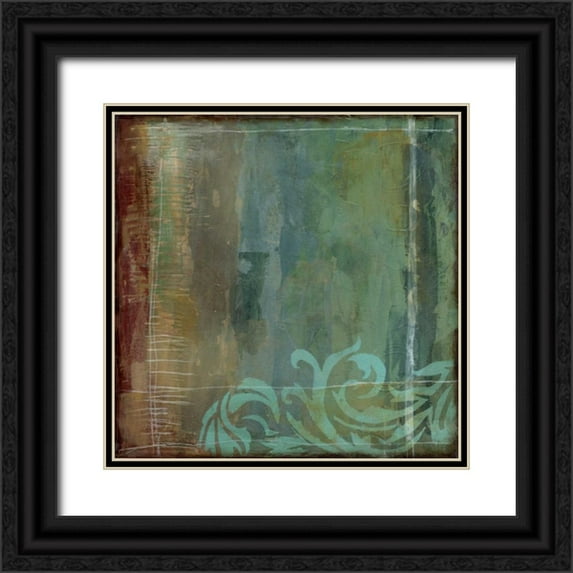Goldberger, Jennifer 20x20 Black Ornate Wood Framed with Double Matting Museum Art Print Titled - Lush Filigree IV
