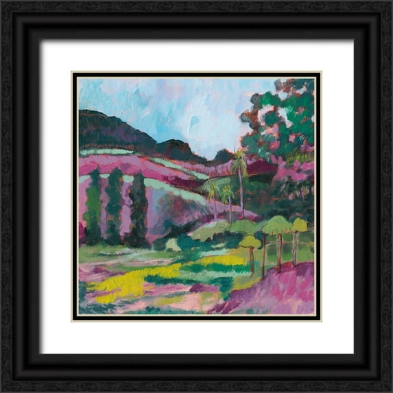 Goldberger, Jennifer 20x20 Black Ornate Wood Framed with Double Matting Museum Art Print Titled - Ode to Gauguin IV