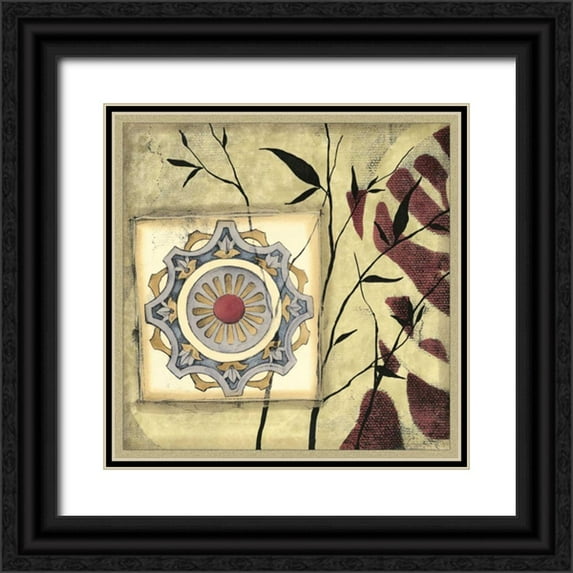 Goldberger, Jennifer 20x20 Black Ornate Wood Framed with Double Matting Museum Art Print Titled - Printed Moonlit Rosette II