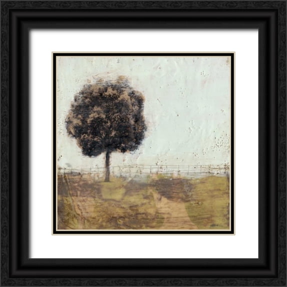 Goldberger, Jennifer 20x20 Black Ornate Wood Framed with Double Matting Museum Art Print Titled - Tree in the Meadow II