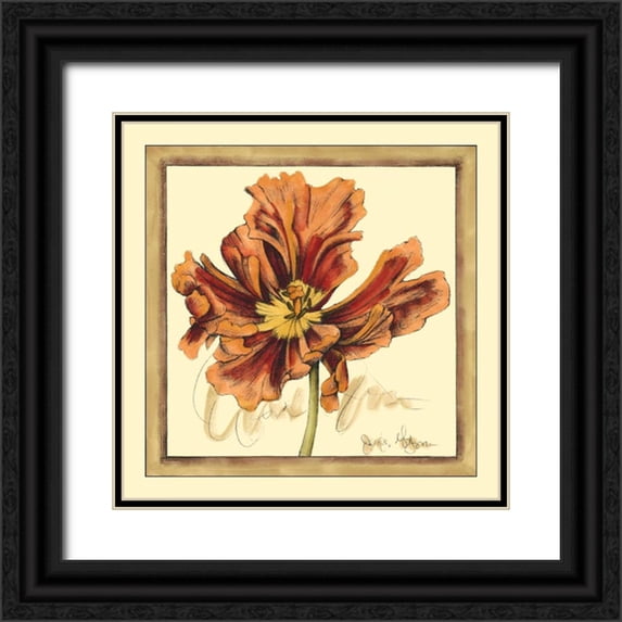 Goldberger, Jennifer 20x20 Black Ornate Wood Framed with Double Matting Museum Art Print Titled - Tulip Study III