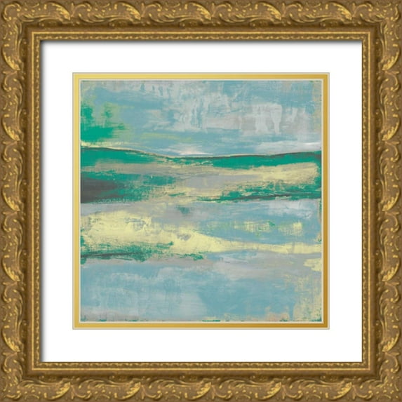 Goldberger, Jennifer 20x20 Gold Ornate Wood Framed with Double Matting Museum Art Print Titled - Cool Horizon II