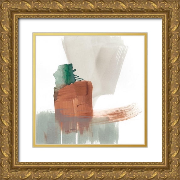 Goldberger, Jennifer 20x20 Gold Ornate Wood Framed with Double Matting Museum Art Print Titled - Earthy Gestures VII
