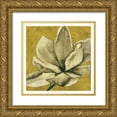 thumbnail image 1 of Goldberger, Jennifer 20x20 Gold Ornate Wood Framed with Double Matting Museum Art Print Titled - Ecru Magnolia II, 1 of 4