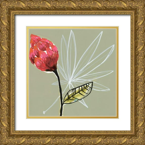 Goldberger, Jennifer 20x20 Gold Ornate Wood Framed with Double Matting Museum Art Print Titled - Tropic Botanicals II