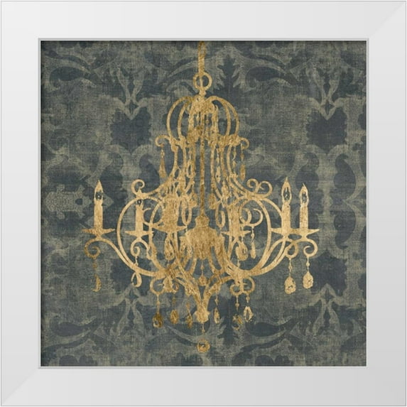 Goldberger, Jennifer 20x20 White Modern Wood Framed Museum Art Print Titled - Gilt Chandelier IV