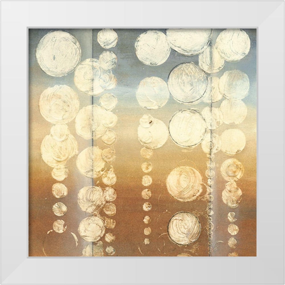 Rain II White Framed Abstract Art Print by Jennifer Goldberger