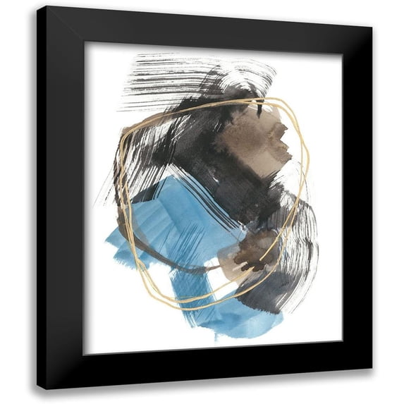 Goldberger, Jennifer 20x24 Black Modern Framed Museum Art Print Titled - Gold Loops II