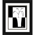 thumbnail image 1 of Goldberger, Jennifer 20x24 Black Ornate Wood Framed with Double Matting Museum Art Print Titled - Minimalist Leaf in Vase II, 1 of 4
