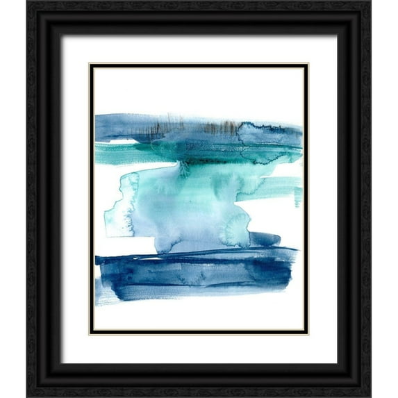 Goldberger, Jennifer 20x24 Black Ornate Wood Framed with Double Matting Museum Art Print Titled - Teal Inside II