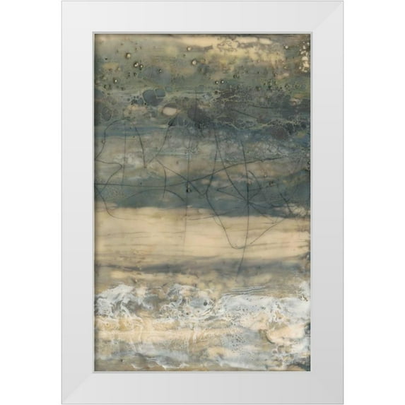 Goldberger, Jennifer 22x32 White Modern Wood Framed Museum Art Print Titled - Earthen Lines II