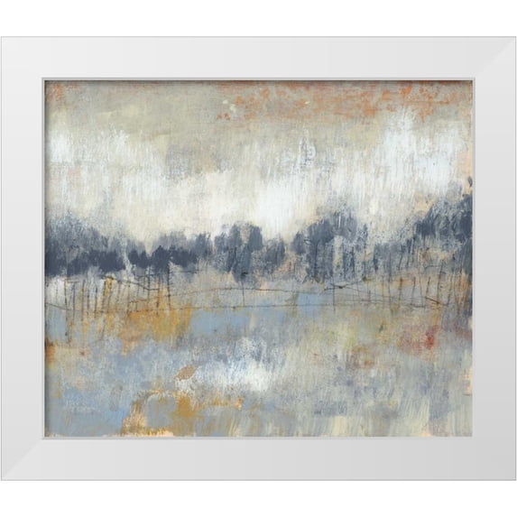 Goldberger, Jennifer 23x20 White Modern Wood Framed Museum Art Print Titled - Cool Grey Horizon II
