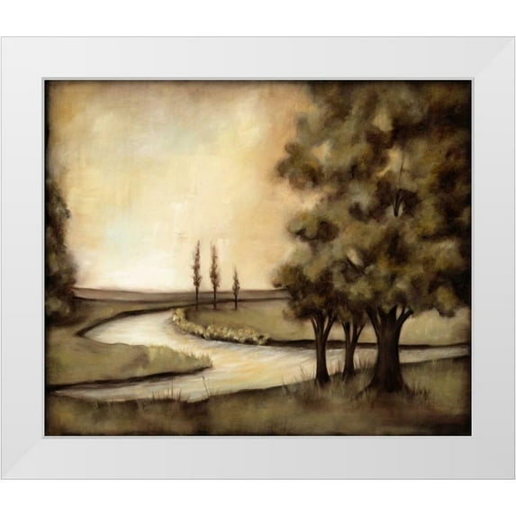 Goldberger, Jennifer 23x20 White Modern Wood Framed Museum Art Print Titled - Waterside Revelry II