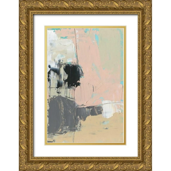 Goldberger, Jennifer 23x32 Gold Ornate Wood Framed with Double Matting Museum Art Print Titled - Pink-A-Boo II