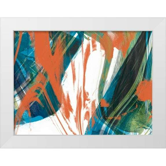 Goldberger, Jennifer 24x19 White Modern Wood Framed Museum Art Print Titled - Marbled Abstraction II