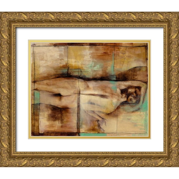 Goldberger, Jennifer 24x20 Gold Ornate Wood Framed with Double Matting Museum Art Print Titled - Abstract Proportions III