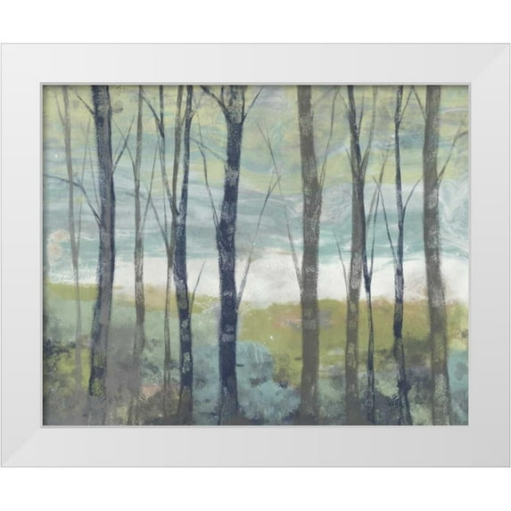 Goldberger, Jennifer 24x20 White Modern Wood Framed Museum Art Print Titled - Pastel Birches I