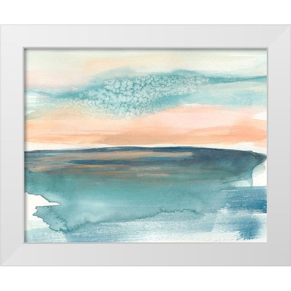 Goldberger, Jennifer 24x20 White Modern Wood Framed Museum Art Print Titled - Peachy Salt Spray II