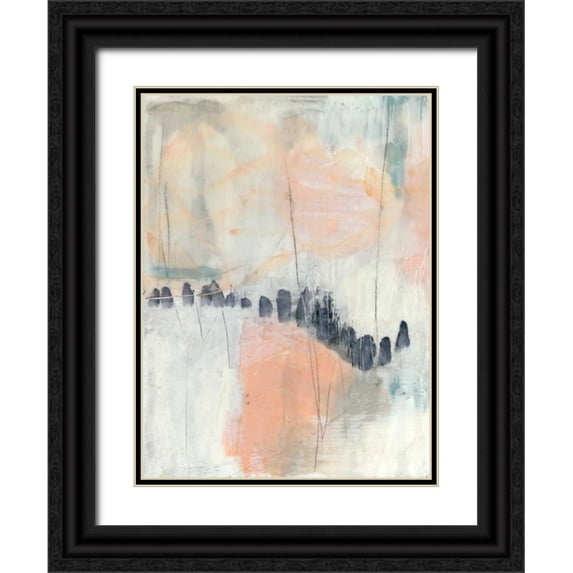 Goldberger, Jennifer 25x32 Black Ornate Wood Framed with Double Matting Museum Art Print Titled - Blush and Navy I