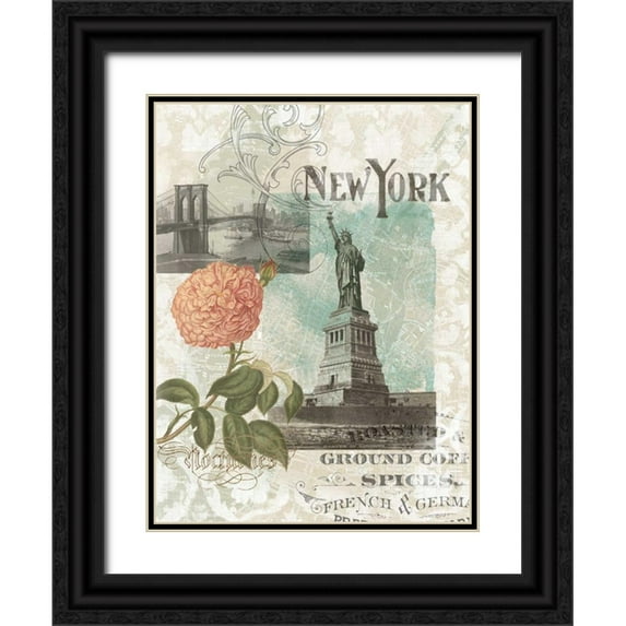 Goldberger, Jennifer 25x32 Black Ornate Wood Framed with Double Matting Museum Art Print Titled - Visiting New York