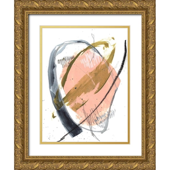 Goldberger, Jennifer 25x32 Gold Ornate Wood Framed with Double Matting Museum Art Print Titled - Orbital Marks II
