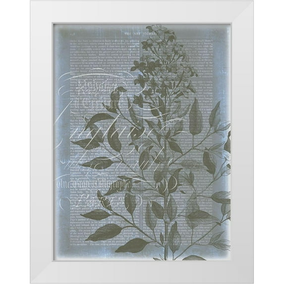 Goldberger, Jennifer 25x32 White Modern Wood Framed Museum Art Print Titled - Fleur de Bleu I