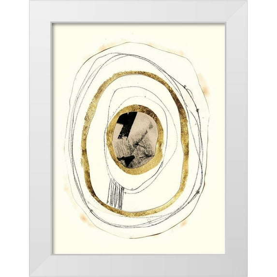 Goldberger, Jennifer 25x32 White Modern Wood Framed Museum Art Print Titled - Paper, Gold and Smoke II