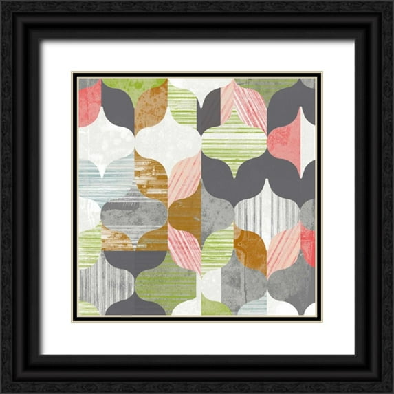 Goldberger, Jennifer 26x26 Black Ornate Wood Framed with Double Matting Museum Art Print Titled - Arabesque Shapes II