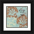 thumbnail image 1 of Goldberger, Jennifer 26x26 Black Ornate Wood Framed with Double Matting Museum Art Print Titled - Teal Garden II, 1 of 4