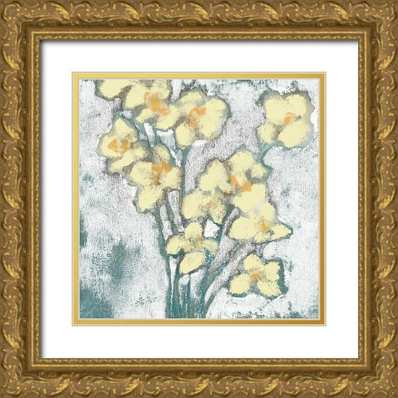 Goldberger, Jennifer 26x26 Gold Ornate Wood Framed with Double Matting Museum Art Print Titled - Buttercups I