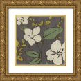 thumbnail image 1 of Goldberger, Jennifer 26x26 Gold Ornate Wood Framed with Double Matting Museum Art Print Titled - Cream Florals I, 1 of 4