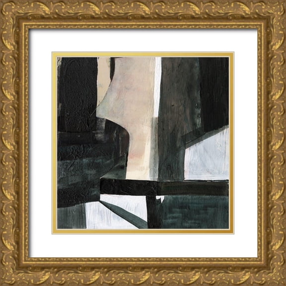 Goldberger, Jennifer 26x26 Gold Ornate Wood Framed with Double Matting Museum Art Print Titled - Deconstructed Ebony I