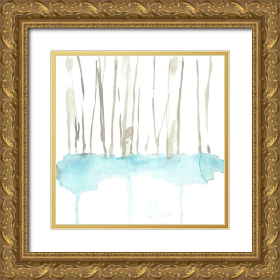 Goldberger, Jennifer 26x26 Gold Ornate Wood Framed with Double Matting Museum Art Print Titled - Snow Line VII