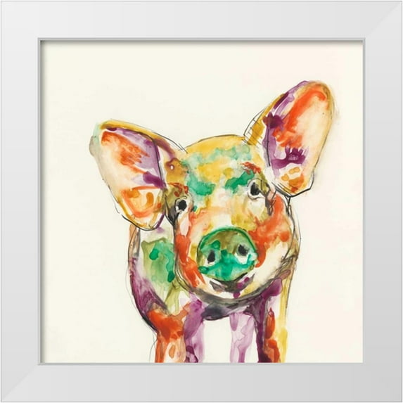 Goldberger, Jennifer 26x26 White Modern Wood Framed Museum Art Print Titled - Hi Fi Farm Animals IV