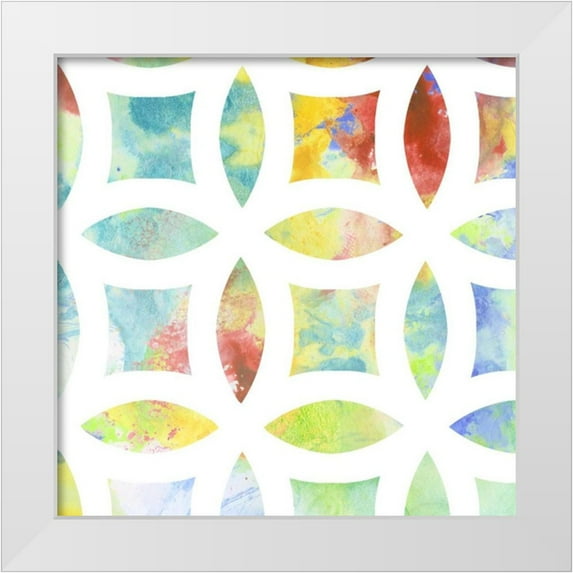 Goldberger, Jennifer 26x26 White Modern Wood Framed Museum Art Print Titled - Metric Watercolors IV