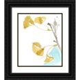 thumbnail image 1 of Goldberger, Jennifer 26x30 Black Ornate Wood Framed with Double Matting Museum Art Print Titled - Ginkgo on Dusty Teal IV, 1 of 4